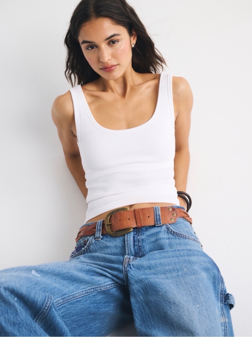Abercrombie & Fitch White Bra Free Tank